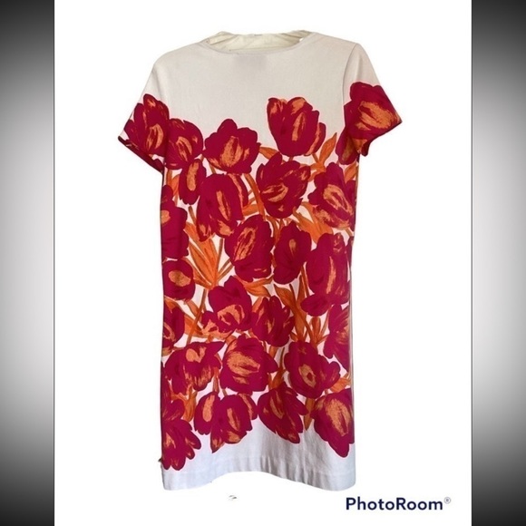 Joan Vass T-shirt Floral Printed Spring Summer Dress Swimsuit Coverup Size 0 - Picture 2 of 7